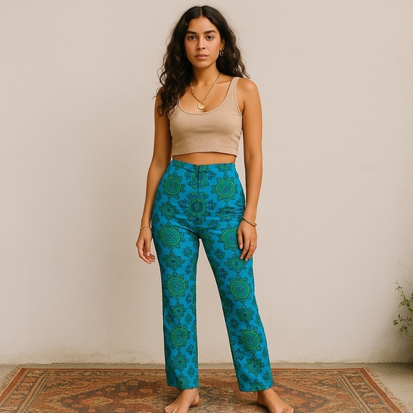 Rachel Comey Bright Blue Vintage-Style Cotton Trousers 0 - Picture 2 of 12